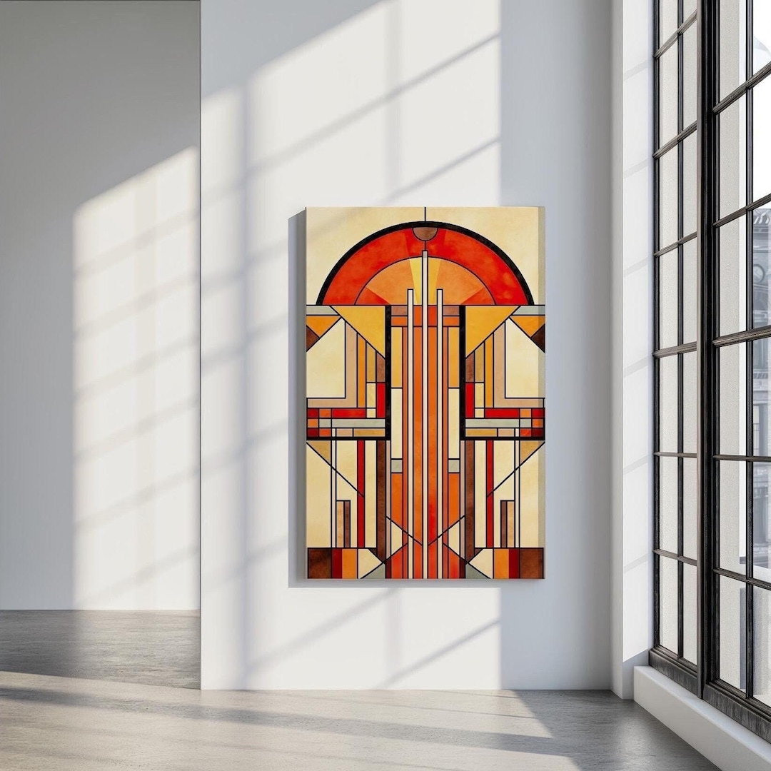 CANVAS | Frank Lloyd Wright Inspired Prairie Style Wall Art Mid
