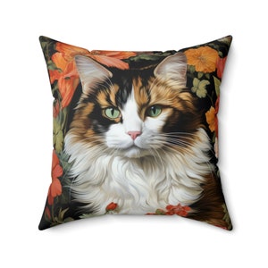 INDOOR Pillow | William Morris Inspired Cat Home Decor, Living Room Decor, Cushion, Housewarming Gift, Interior Design, Unique Wedding Gift