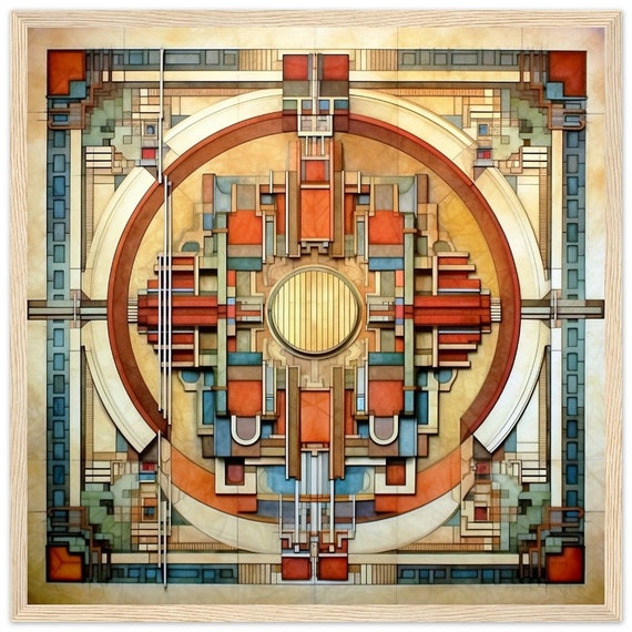 Framed Wall Art | Frank Lloyd Wright Inspired Mid Century