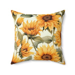 INDOOR Pillow | Golden Sunflowers Home Decor, Living Room Decor Housewarming Gift Custom Gift Flower Floral Home, Gift For Her, Wedding Gift