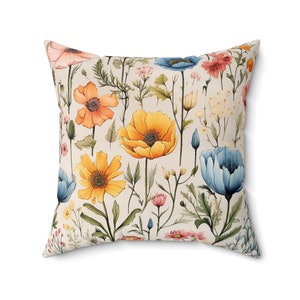INDOOR Kissen | Frische wilde Blumen Blumen, Dekoration, Dekokissen, maßgeschneiderte Einweihungsgeschenk, einzigartiges Kissen Geschenk für sie, Hochzeitsgeschenk