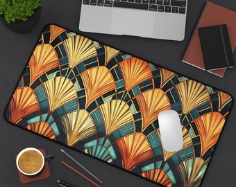 ART DECO || Desk Mat Office Decor, Vintage Retro Art, Desk Accessories, Mouse Pad, Bespoke Home Decor, Custom Gift For Him, Gift For Her