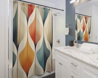 Mid Century Modern Shower Curtain | Mid-Century Bathroom Decor | Retro Shower Curtains | Abstract MCM | Home Accessories | Free Shipping USA