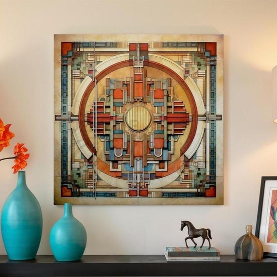 Canvas Wall Art | Frank Lloyd Wright Inspired Mid Century Modern