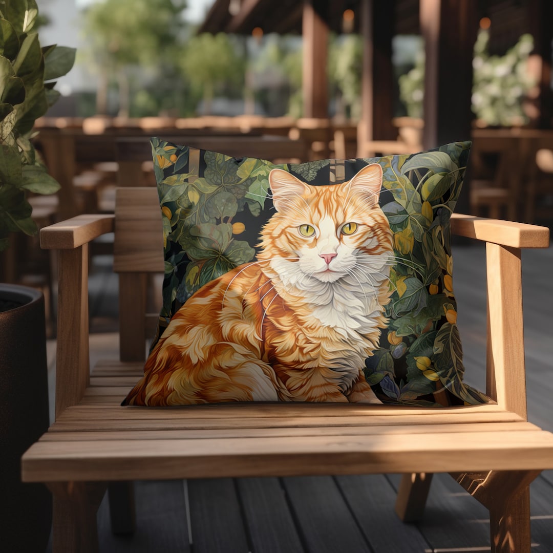 William Morris Inspired Calico Cat Pillow: Floral Artistry - Etsy