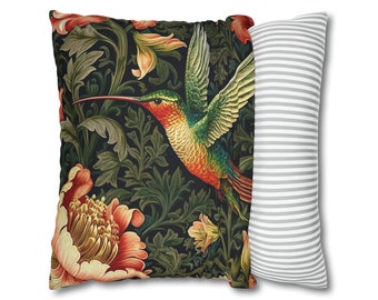 WILLIAM MORRIS INSPIRED | *Pillow Case* Hummingbird Bespoke Home Decor Living Room Cushion Cover Housewarming Gift For Her, Bird Lovers