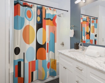 Mid Century Modern Shower Curtain | Mid-Century Bathroom Decor | Retro Shower Curtains | Abstract MCM | Home Accessories | Free Shipping USA
