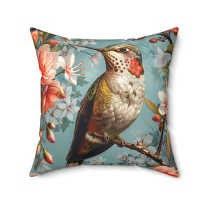 WILLIAM MORRIS Inspired Hummingbird Indoor Pillow || Home Decor Accent Pillows Living Room Cushions Decorative Pillows Housewarming Gift
