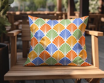 MID CENTURY MODERN Outdoor Pillow || Vibrant Home Decor Living Room Decor Wedding Gift Housewarming Gift For Her Unique Custom Gift For Him