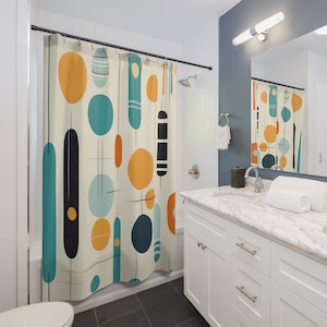 Mid Century Modern Shower Curtain | Mid-Century Bathroom Decor | Retro Shower Curtains | Abstract MCM | Home Accessories | Free Shipping USA