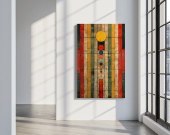 Canvas | FRANK LLOYD WRIGHT Inspired Wall Art 1.25&quot; | Mid Century Modern Timeless Elegance Iconic Bespoke Home Decor Shipping Fees Included
