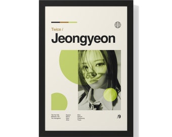 TWICE JEONGYEON Premium Gerahmtes Vertikales Poster Wohnkultur - Midcentury Modern Kpop