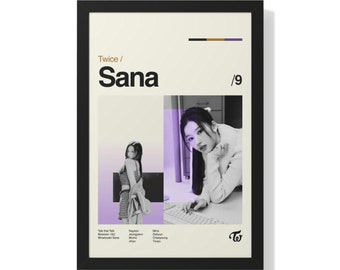 TWICE SANA Premium Gerahmtes Vertikales Poster Wohnkultur - Midcentury Modern Kpop