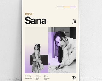 TWICE SANA Poster - Midcentury Modern ästhetisches Geschenk