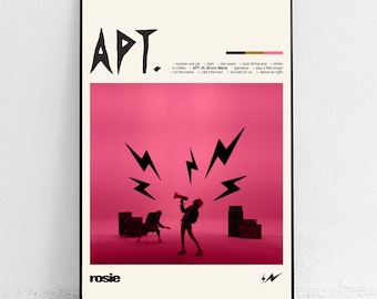 ROSÉ "APT" Poster - Midcentury moderne Wandkunst für K-Pop Fans - Ästhetische Geschenkidee