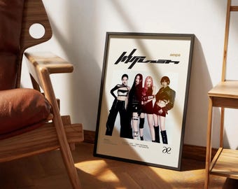 aespa Whiplash Poster - Midcentury moderne Wandkunst für K-Pop Fans - Ästhetische Geschenkidee