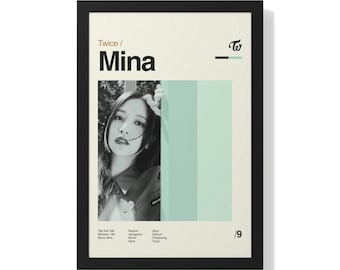 TWICE MINA Premium Gerahmtes Vertikales Poster Wohnkultur - Midcentury Modern Kpop