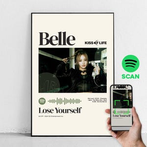 KISS OF LIFE &quot;&quot;Belle&quot;&quot; Spotify Code Poster - Midcentury moderne Wandkunst für K-Pop Fans - Ästhetische Geschenkidee.&quot;