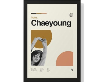 TWICE CHAEYOUNG Premium Gerahmtes Vertikales Poster Wohnkultur - Midcentury Modern Kpop