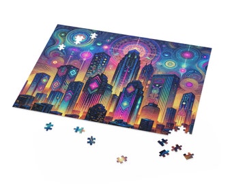 Neon Metropolis - 500 Piece Puzzle of a Luminous Cityscape