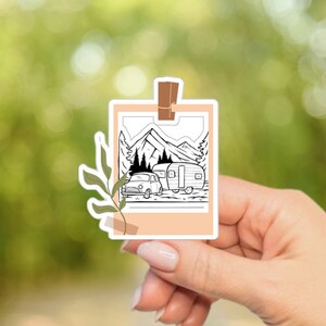 Adesivo de acampamento, adesivo de carro, adesivos com corte de beijo, adesivos fofos, adesivos de viagem, adesivo, adesivo divertido, adesivo para laptop, adesivo para garrafa