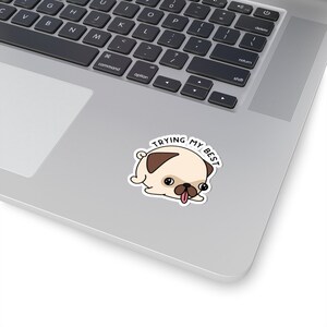 Cute Dog Sticker, Pug Sticker, Dog Stickers, Kiss-Cut Stickers, Cute Stickers, Sticker, Fun Sticker, Laptop Sticker, Bottle Stickers image 3