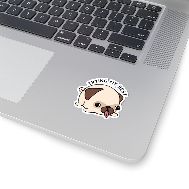 Cute Dog Sticker, Pug Sticker, Dog Stickers, Kiss-Cut Stickers, Cute Stickers, Sticker, Fun Sticker, Laptop Sticker, Bottle Stickers image 3