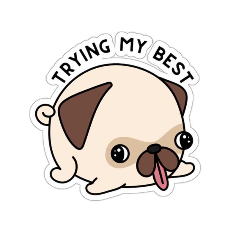 Cute Dog Sticker, Pug Sticker, Dog Stickers, Kiss-Cut Stickers, Cute Stickers, Sticker, Fun Sticker, Laptop Sticker, Bottle Stickers image 5