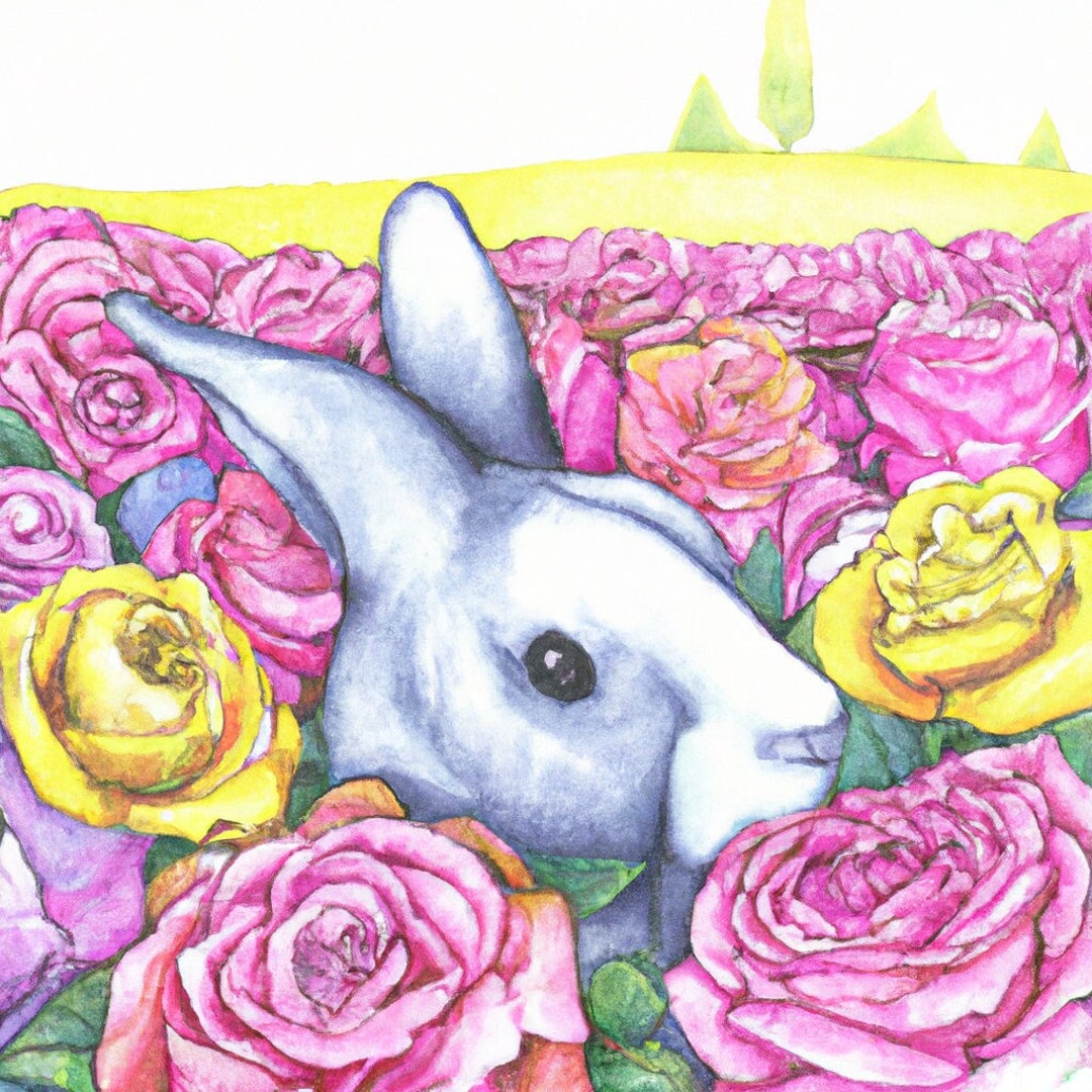 Adorable Bunny, Bunny Wall Decor, Bunny Illustration, Rabbit Artwork