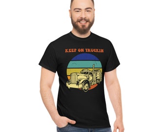 KEEP ON TRUCKIN- T Shirt, T-shirt cool, T-shirt stile retrò, T-shirt regalo, Vibe anni '70