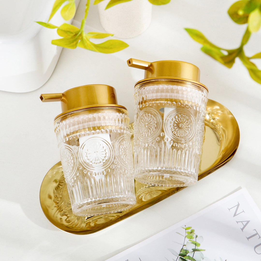 Two Dispensers & a Tray Soap Dispensers Set for Bathroom Refillable ...