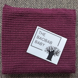 Waffle Knit Swaddle Baby Blanket Burgundy Blanket Breathable New baby