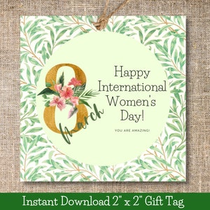 Etiquetas de regalo imprimibles para el Día de la Mujer, Etiquetas de regalo del 8 de marzo para un regalo genial para las damas, para las mujeres en nuestras vidas, respeto y aprecio por las mujeres