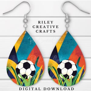 Earring PNG Soccer Earring Sublimation Design Soccer Mom Earring Template Football Sublimation Earring Sport Sublimation Template Football