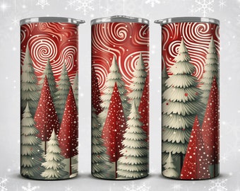 Christmas Trees Tumbler Wrap, Pine Tree Tumbler Sublimation Designs, Winter Pattern Tumbler PNG, Holiday Tumbler Design Digital Download