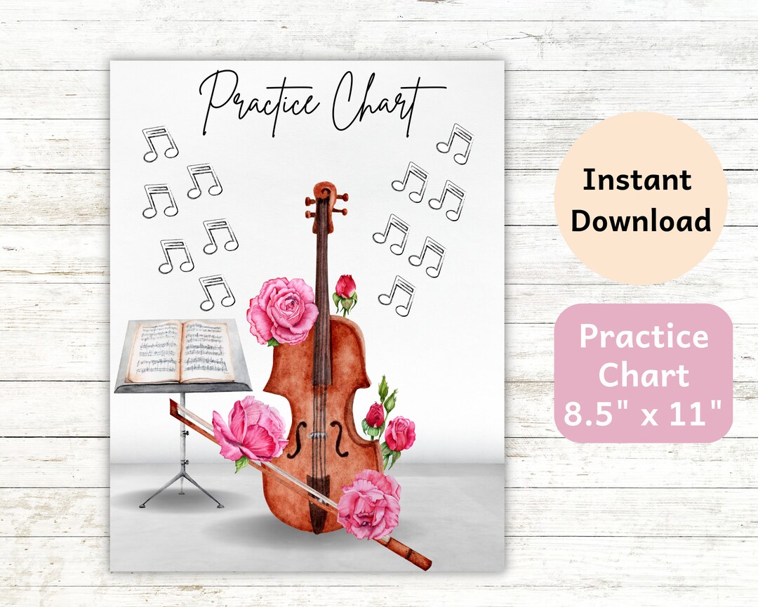 Violin Practice Chart Printable Reward Chart for Violinist - Etsy