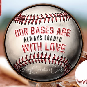 Baseball Door Sign Round PNG, Sports Bar Baseball Door Hanger, Baseball Welcome Wreath Sign Front Door Decor, Baseball Family Sign Digital