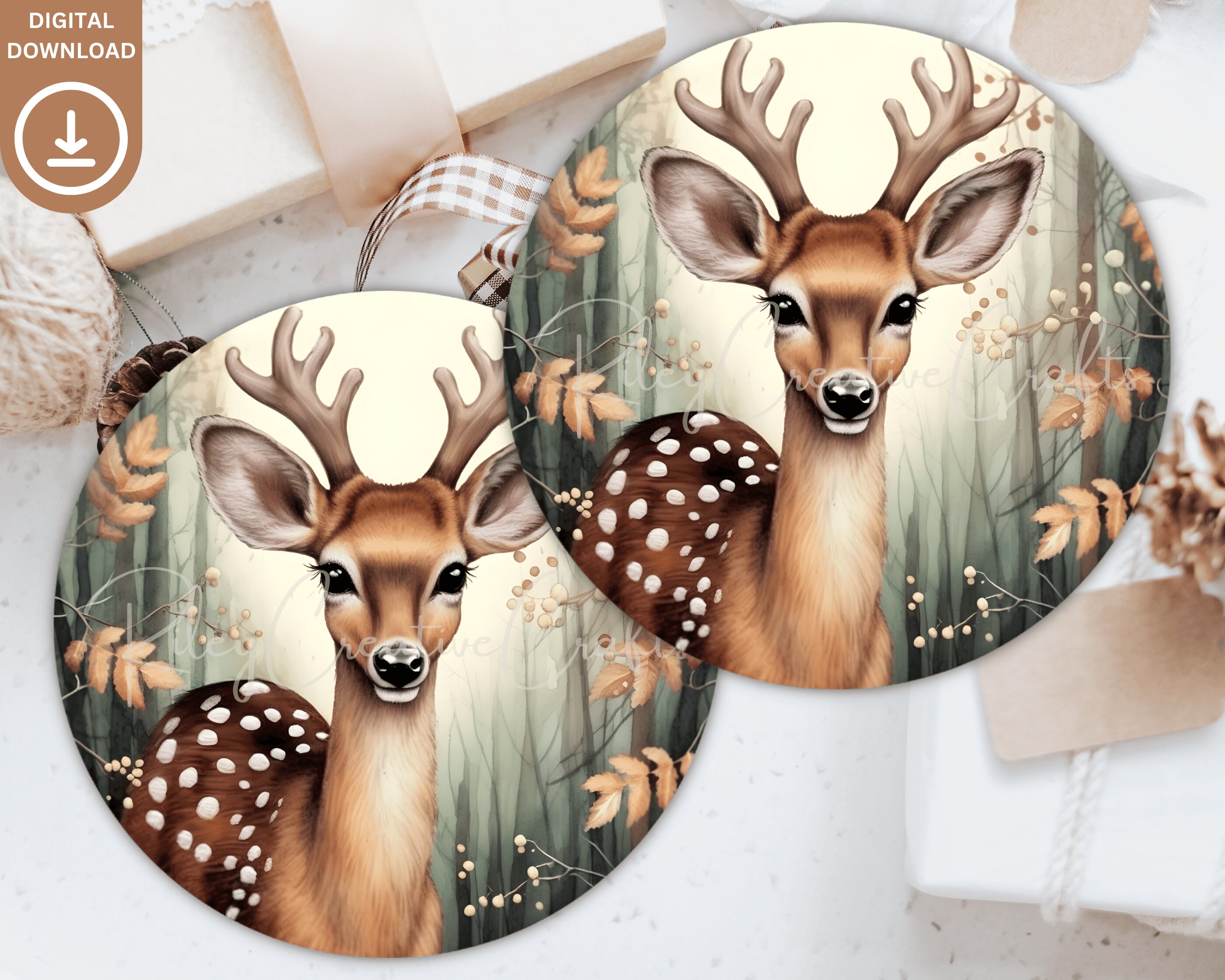Winter Deer Wreath Sign Sublimation PNG, Christmas Deer Door Sign ...