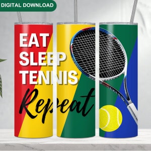 Tennis Tumbler Sublimation PNG, Tennis Player Tumbler Wrap 20 oz Skinny Tumbler Design, Gift for Tennis Lover, Tennis Coach Tumbler Digital
