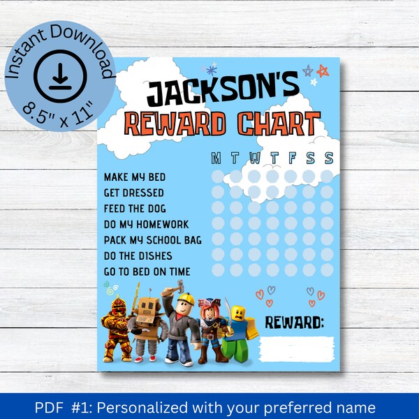Roblox Behavior Charts - Etsy Denmark