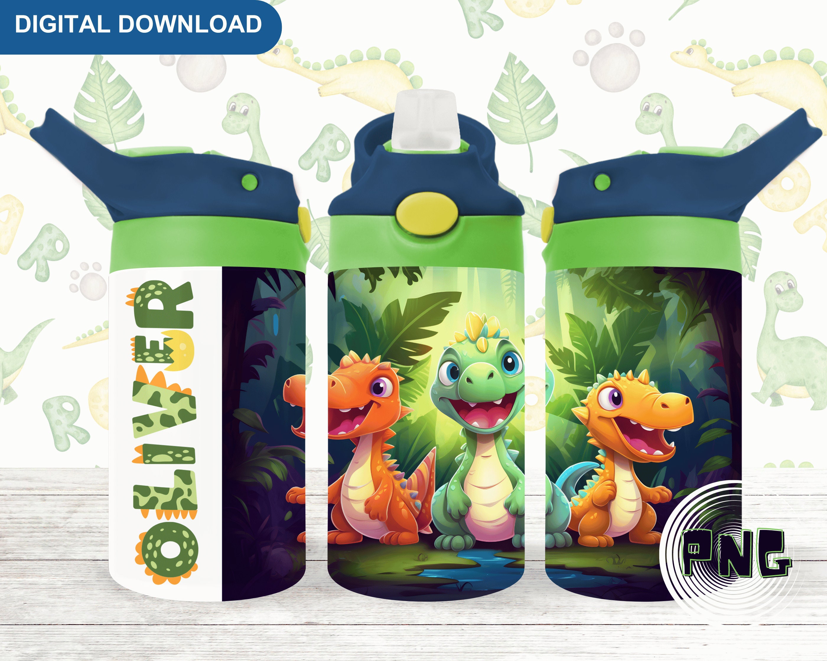 Live Infinitely 20oz Kids Water Bottle with Easy Sip Straw - Dinosaur