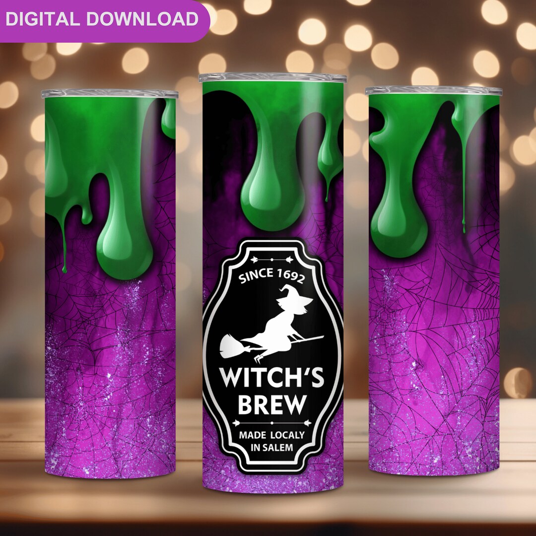 Witches Brew Tumbler Wrap 20oz Skinny Sublimation Tumbler Design ...