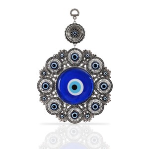 X-Large Evil Eye Wall Decor 6.7&#39;&#39; Turkish Greek Nazar Amulet Good Luck & Protection Charm - Hanging Ornament for Home, Office, Door