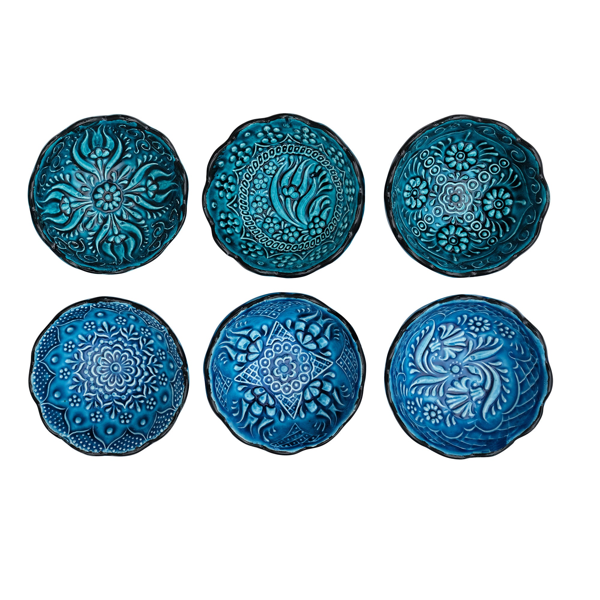 Ceramic Mini Pinch Bowls Set of 6, Small Bowls for Dipping Cooking Prep