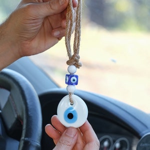 SHMZK Evil Eye Car Hanging Ornament, Evil Blue Eye Hanging Pendant For Car Rear View Mirror, Evil Eye Beads Charm Auto Interior Decor For Vehicle