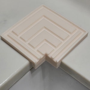 Waterfall Soap Dish, Self-Draining 3D Printed Tray, Modern Minimalist Undermount Sink 3"x3" to 6"x6" Custom, Bathroom & Kitchen, Made in USA