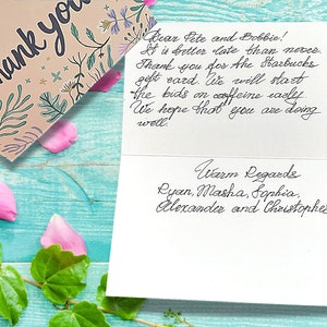 Handwritten Thank You Notes - CUSTOM Amount - Weddings, Baby Showers ...