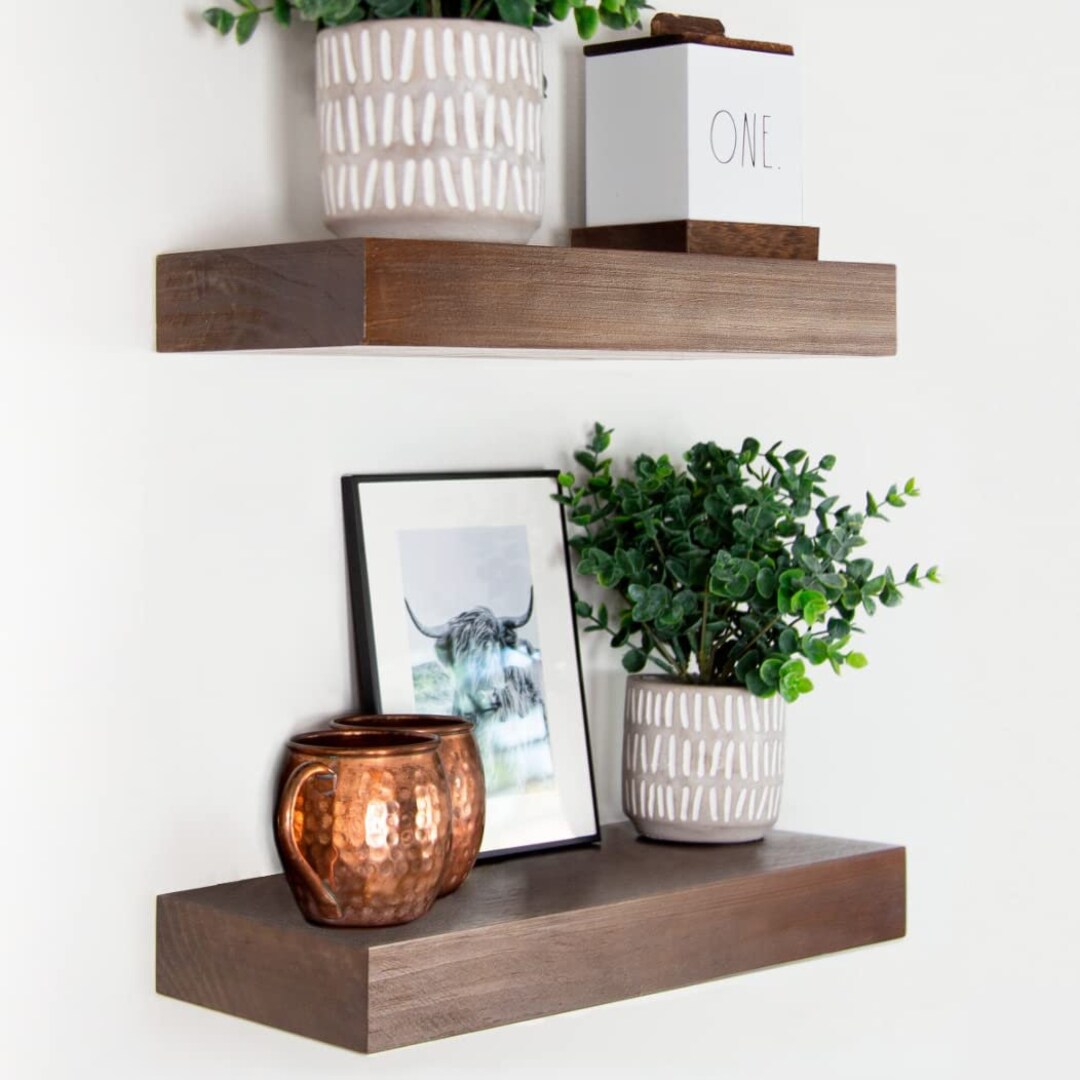 Rustic Farmhouse Floating Shelves Bathroom Wooden Shelves Etsy