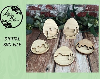 Paint Drip Eggs Set  / Digital SVG File / Vector