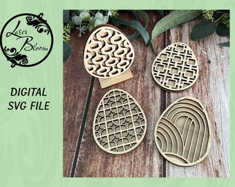 Mid Century Mod Egg Set  / Digital SVG File / Vector